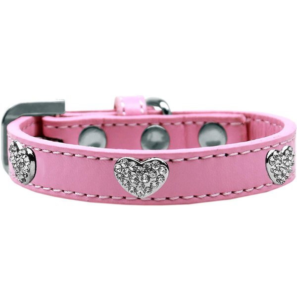 Mirage Pet Products Crystal Heart Dog CollarLight Pink Size 12 87-06 LPK12